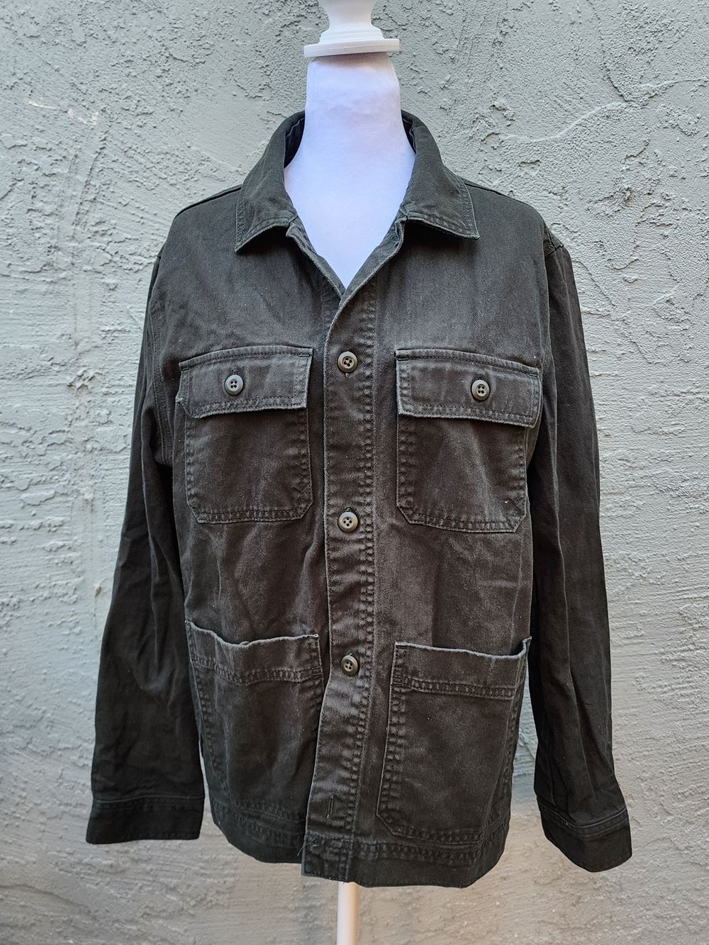 Everlane Washed Black Organic Cotton Canvas Utility Chore Jacket [M]